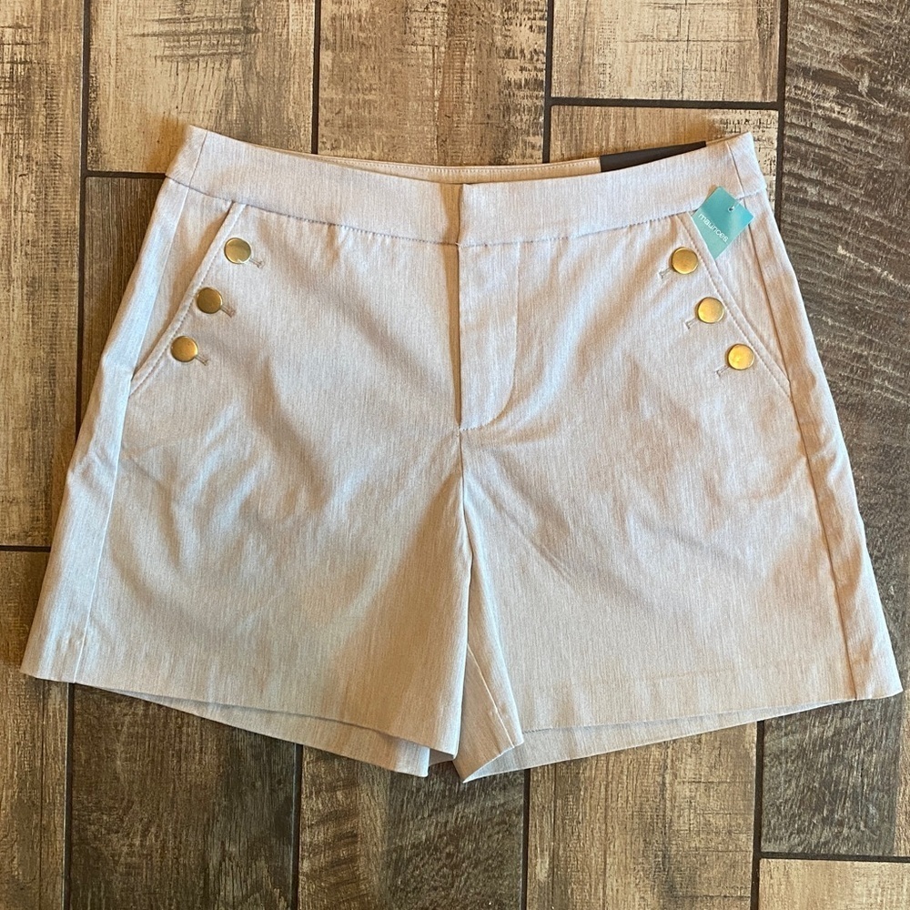 Maurices Greige Shorts with Gold Buttons 🆕